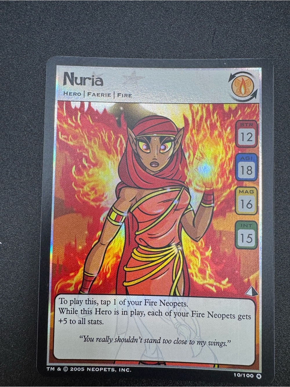 Neopets TCG Nuria 10/100 Lost Desert Ultra Rare Holo 2005 NM WotC